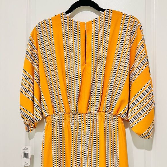 Taylor Women’s Mango Ivory Midi Dress Size 10 Ruffle Tiered NWT with Pockets - Picture 10 of 15